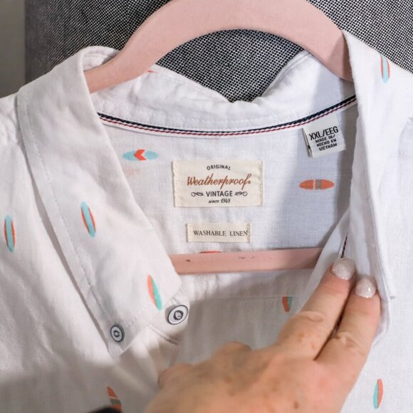 The Original Weatherproof Vintage XXL Washable Linen surfboards short sleeve but - Picture 10 of 11